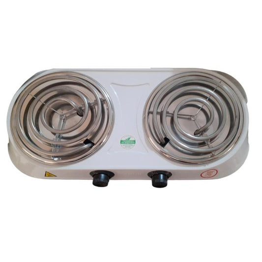 Estufa Electrica Taurus 2 Hornillas Alpha Duo Blanca
