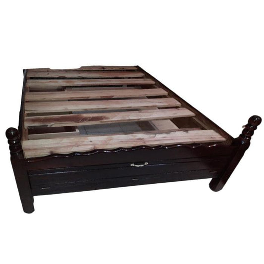 Cama Madera Galilea Matrimonial Espejo/Obscuro