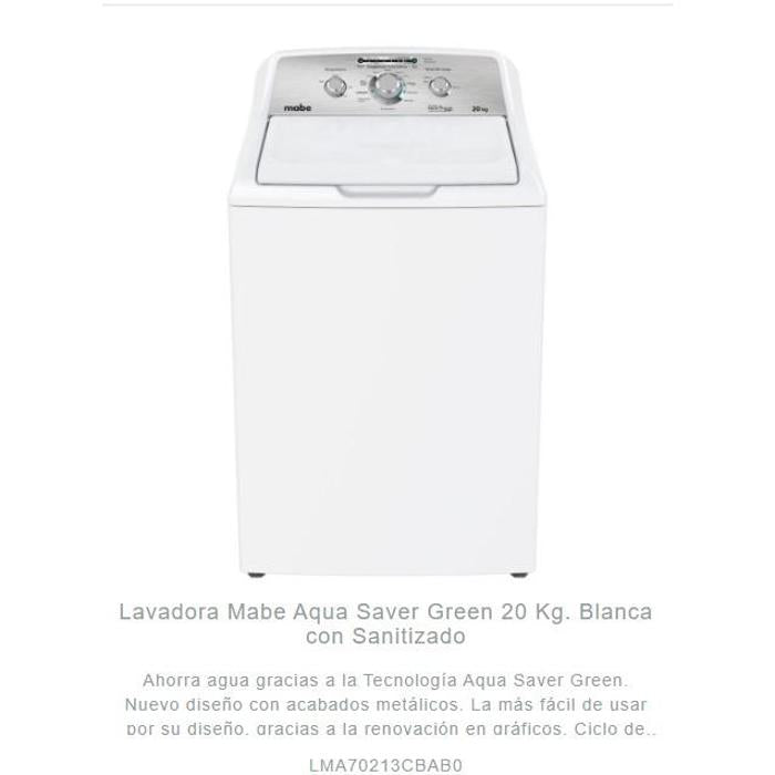 Lavadora Mabe 20Kgs. Lma70213Cbabo