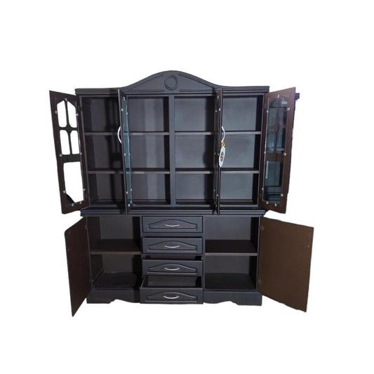 Trinchante Vasquez 4 Vitrinas Oscuro