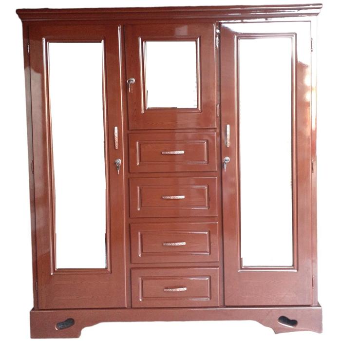 Ropero Shely 3 Cuerpos Tradicional 4 Gavetas 3 Espejos Cherry