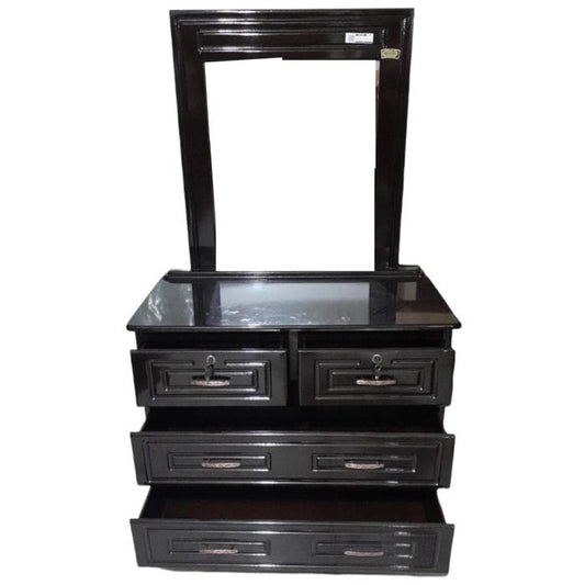 Gavetero Shely 4 Gavetas Moderno Espejo Cuadrado Chocolate