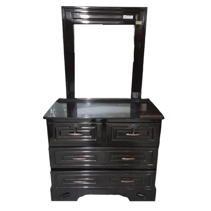 Gavetero Shely 4 Gavetas Moderno Espejo Cuadrado Chocolate