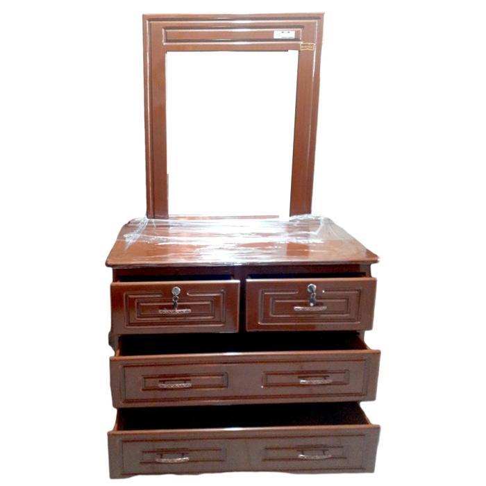 Gavetero Shely 4 Gavetas Moderno Espejo Cuadrado Cherry