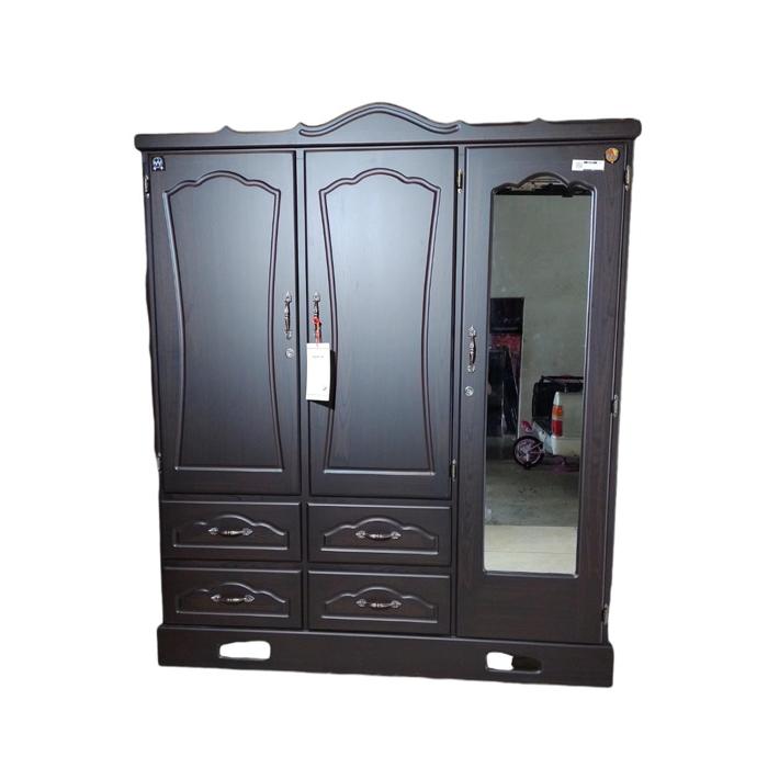 Ropero Mv 3 Cuerpos Economico 4 Gavetas, Obscuro Mate