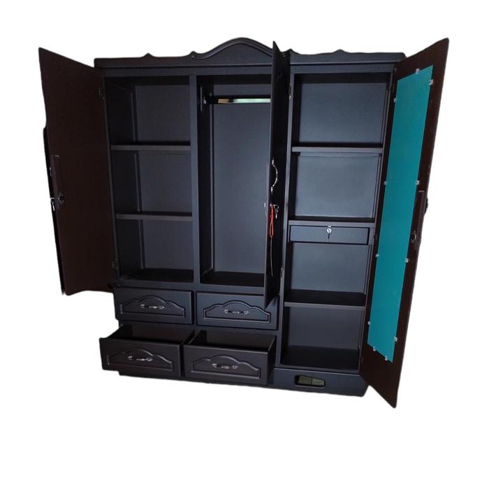 Ropero Mv 3 Cuerpos Economico 4 Gavetas, Obscuro Mate