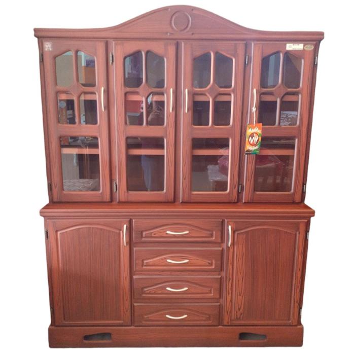 Trinchante Mv 4 Puertas Vitrina, Claro Veteado