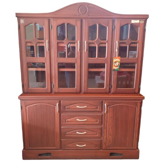 Trinchante Mv 4 Puertas Vitrina, Claro Veteado