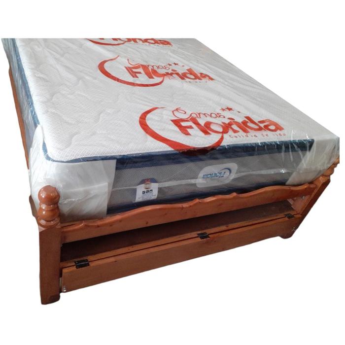 Cama Madera Galilea Matrimonial Carreta/Claro