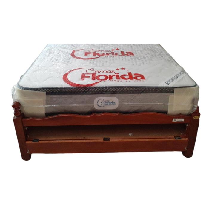 Cama Madera Galilea Matrimonial Carreta/Claro