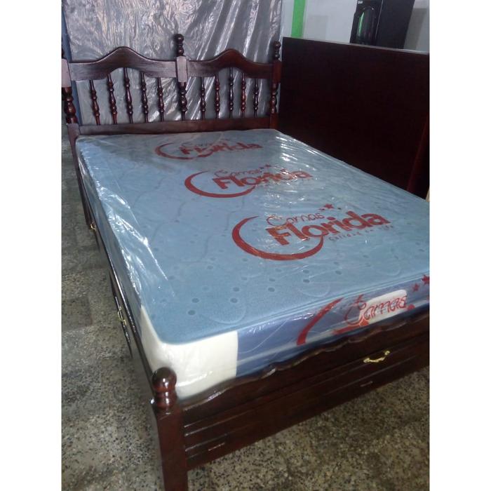 Cama Madera Galilea Matrimonial Torno/Obscuro