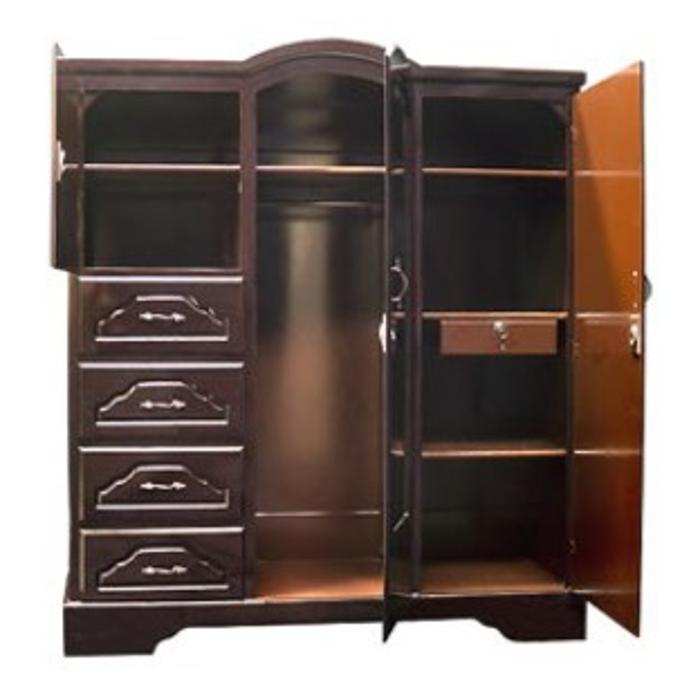 Ropero Shely 3 Cuerpos 4 Gavetas Lateral Chocolate