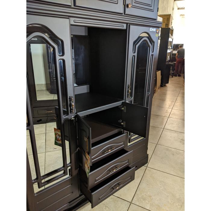 Ropero Mv 3 Cuerpos Marqueza Con Maletero Oscuro Mate