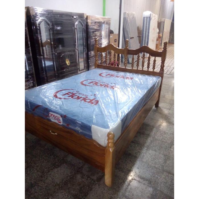 Cama Madera Galilea Matrimonial Tornos Claro