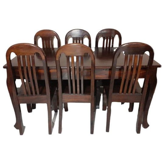 Comedor Galilea 6 Sillas Madera Cuadrado Obscuro