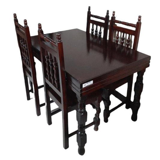 Comedor Galilea 4 Sillas Torneado Oscuro