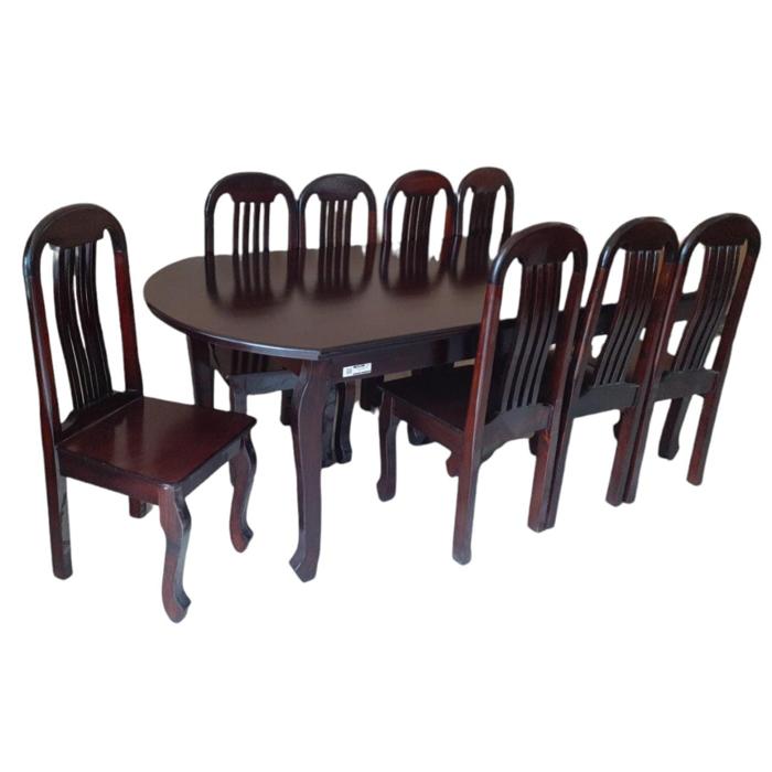 Comedor Galilea 8 Sillas Ovalado Oscuro