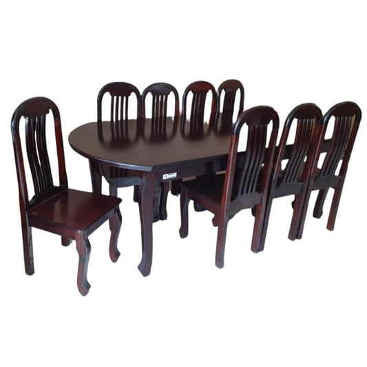 Comedor Galilea 8 Sillas Ovalado Oscuro