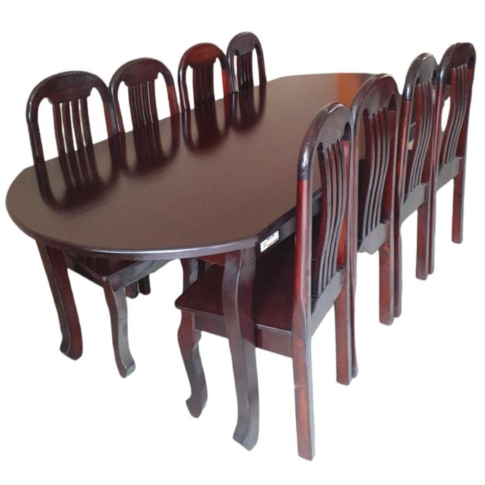 Comedor Galilea 8 Sillas Ovalado Oscuro