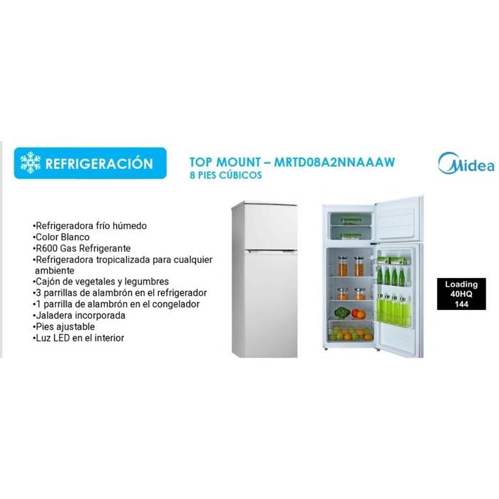 Refrigerador Midea 8 Pies Mrtd08A2Nnaaw