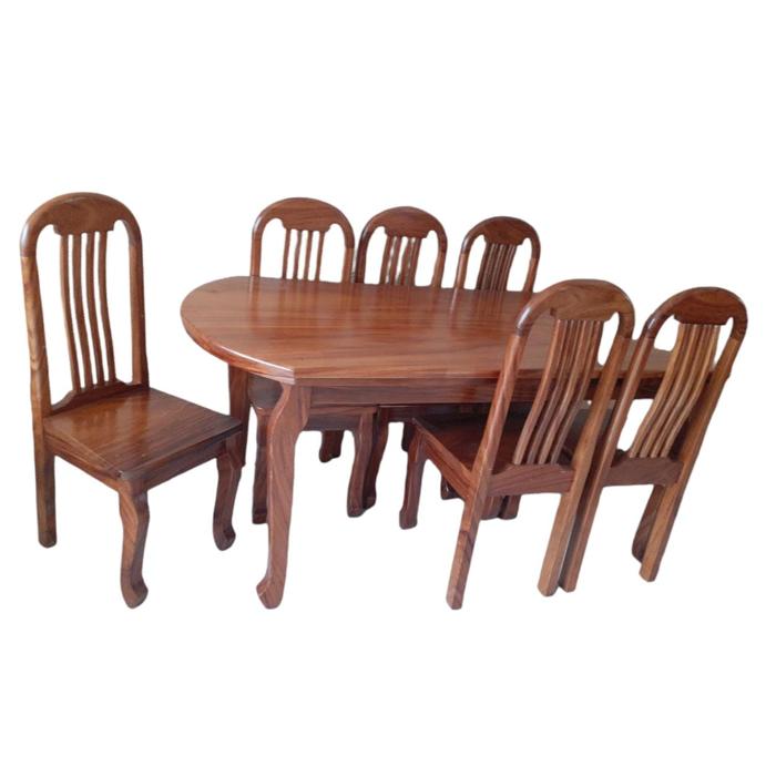 Comedor Galilea 6 Sillas Madera Ovalado Natural