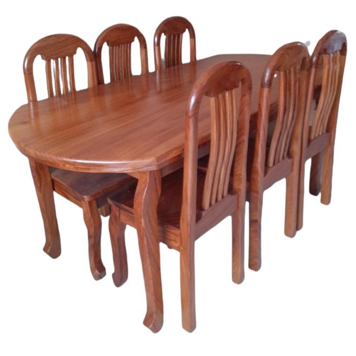 Comedor Galilea 6 Sillas Madera Ovalado Natural