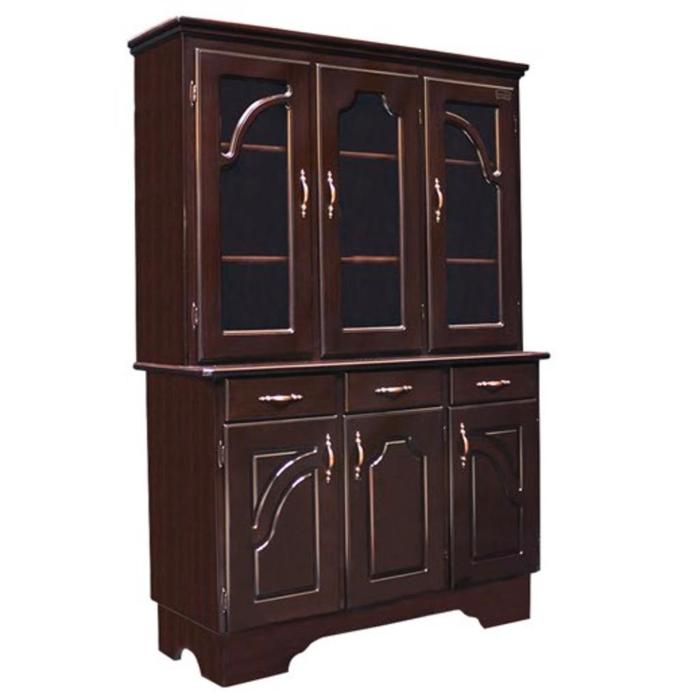 Platera Shely 3 Puertas Vitrina 3 Gavetas Cherry