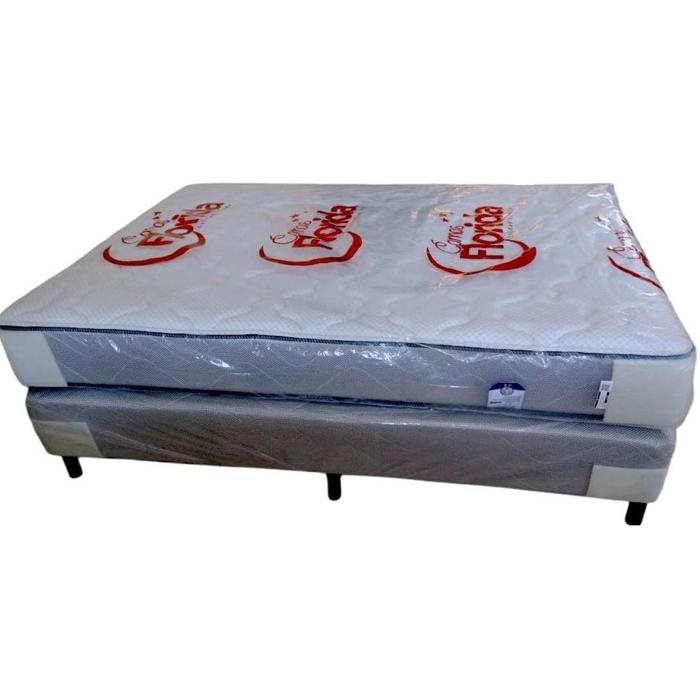 Set Cama Florida Matrimonial Optima Dos En Uno Beige/Gris