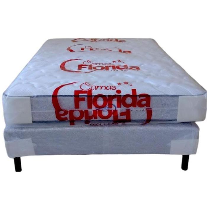 Set Cama Florida Matrimonial Optima Dos En Uno Beige/Gris