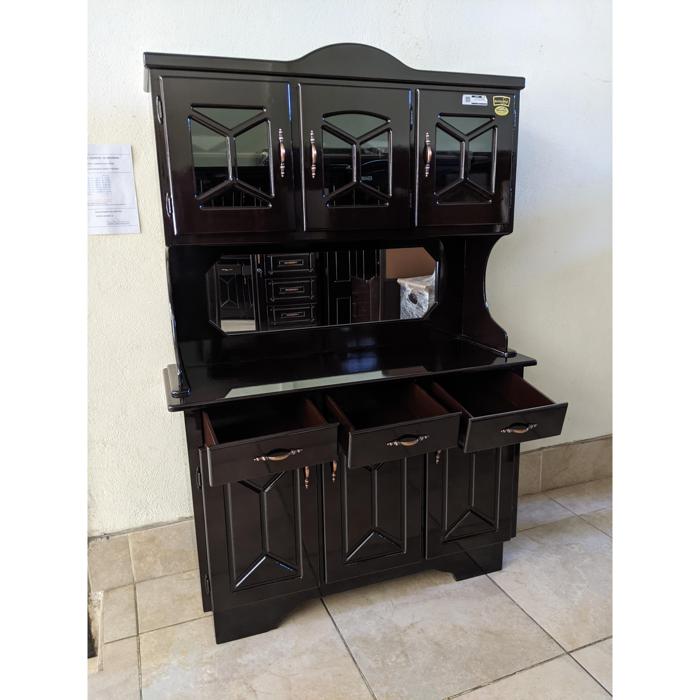 Platera Shely 3 Puertas Recorte Con Espejo Chocolate