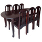 Comedor Galilea 6 Sillas Liso Ovalado Oscuro